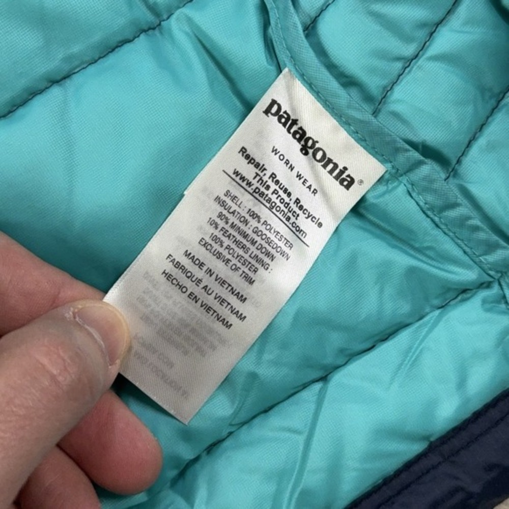 Patagonia‎ Down Sweater Vest Womens Medium Goose Down Blue Windproof 800-Fill - Picture 9 of 11